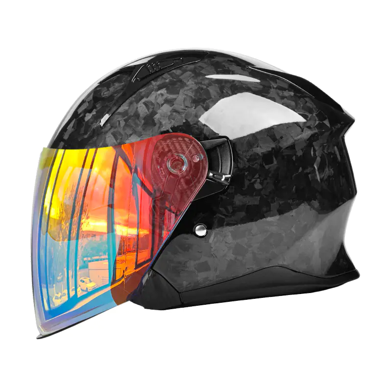 OF811 Motocyklová helma s otevřeným obličejem z uhlíkových vláken DOT Certified Double Visors Helma