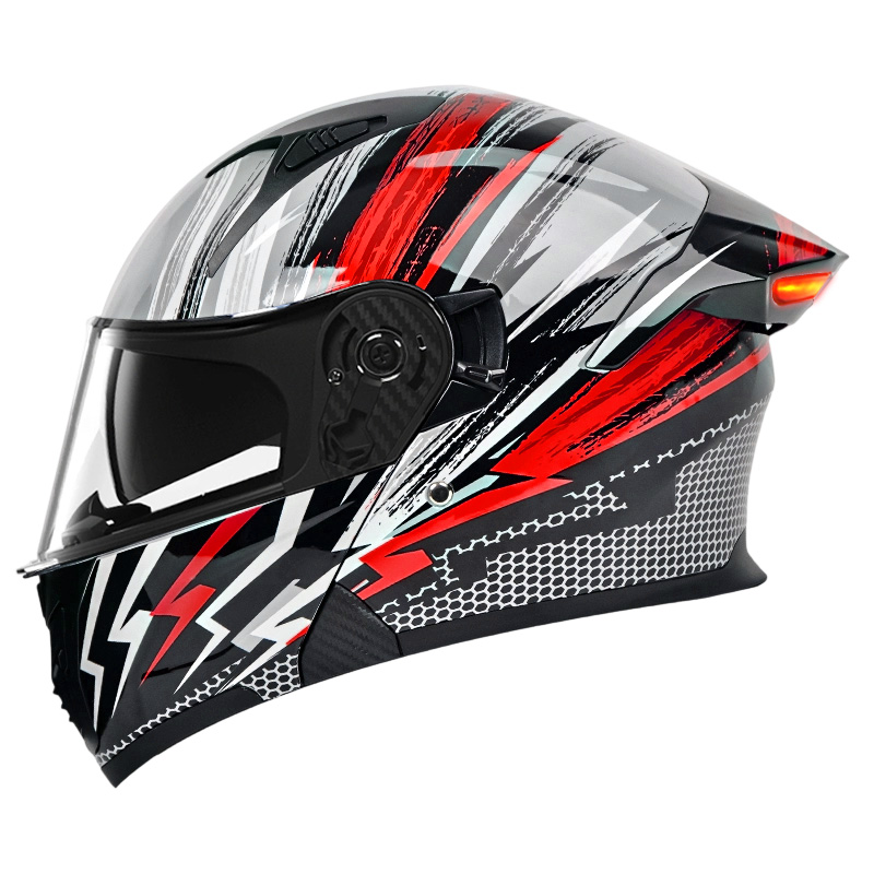 Motocyklová přilba K9 LED Intelligence Safety pro zadní světlo DOT Certified Flip Up přilba