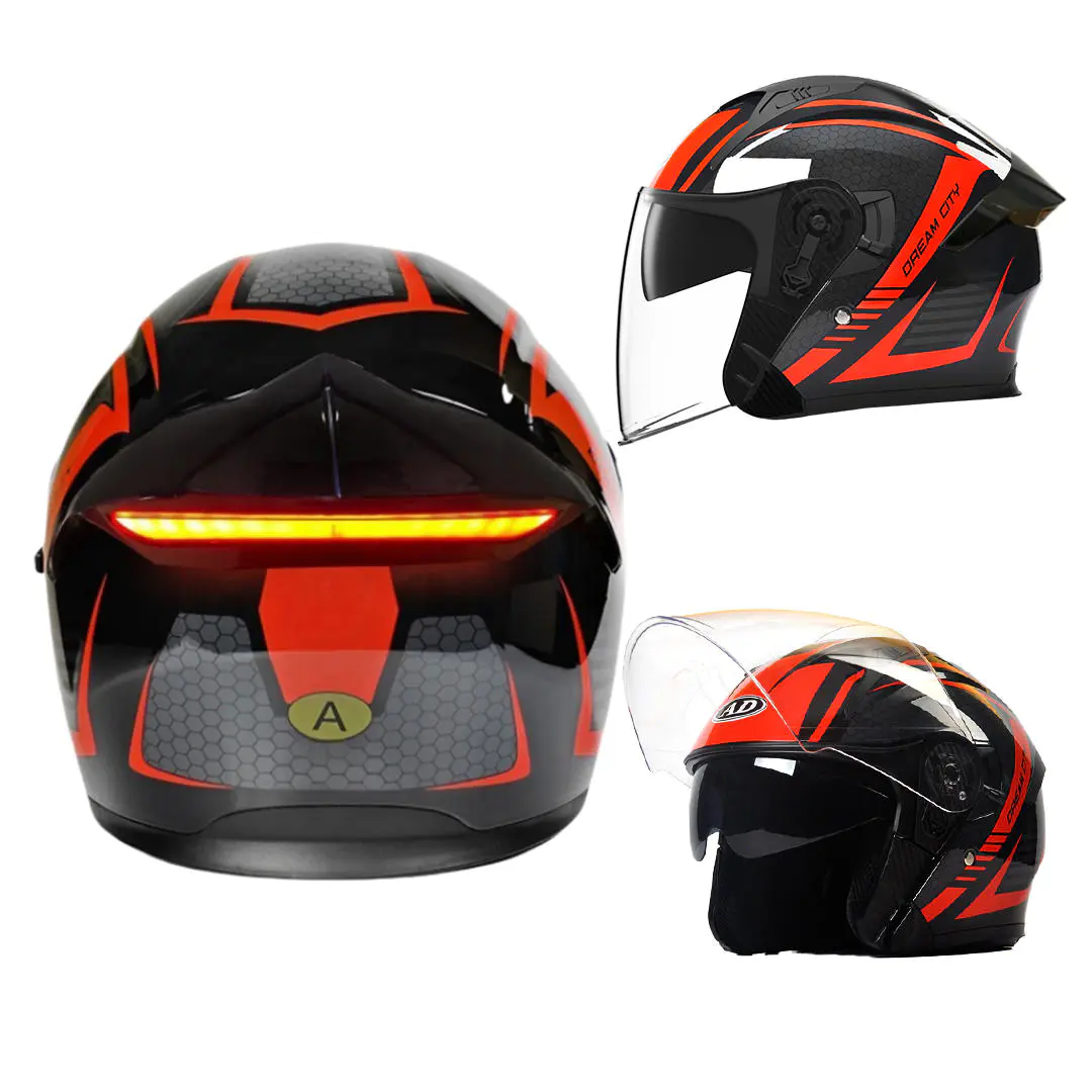 Motocyklová přilba K5 LED Intelligence Safety pro zadní světlo Otevřená přilba s certifikací DOT